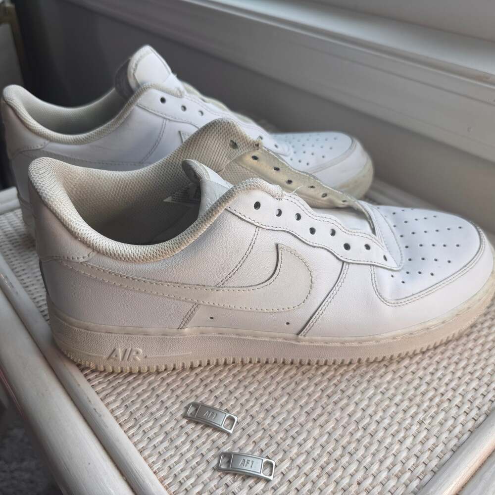 Nike Air Force 1 Low Triple White Leather Sneakers Men's Size 11 used AF1
